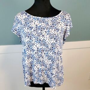 H&M Floral Flutter Sleeve Top M